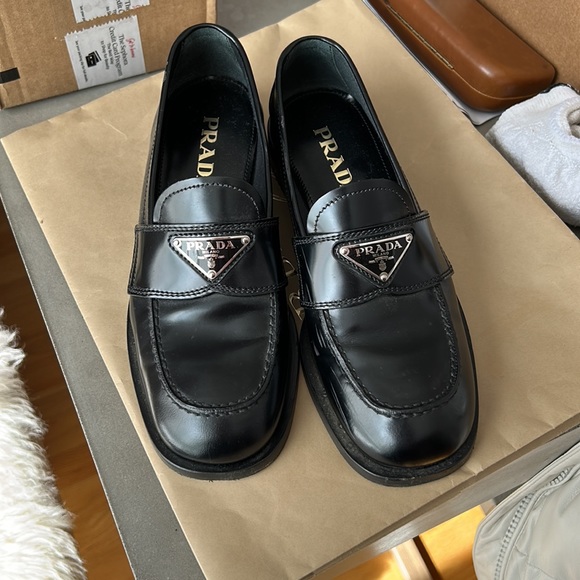 Prada Brushed Logo Loafers - Picture 5 of 9